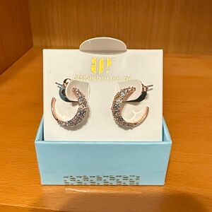 BP March 2026—-Elegant Rose Gold and Silver Hoop Earrings